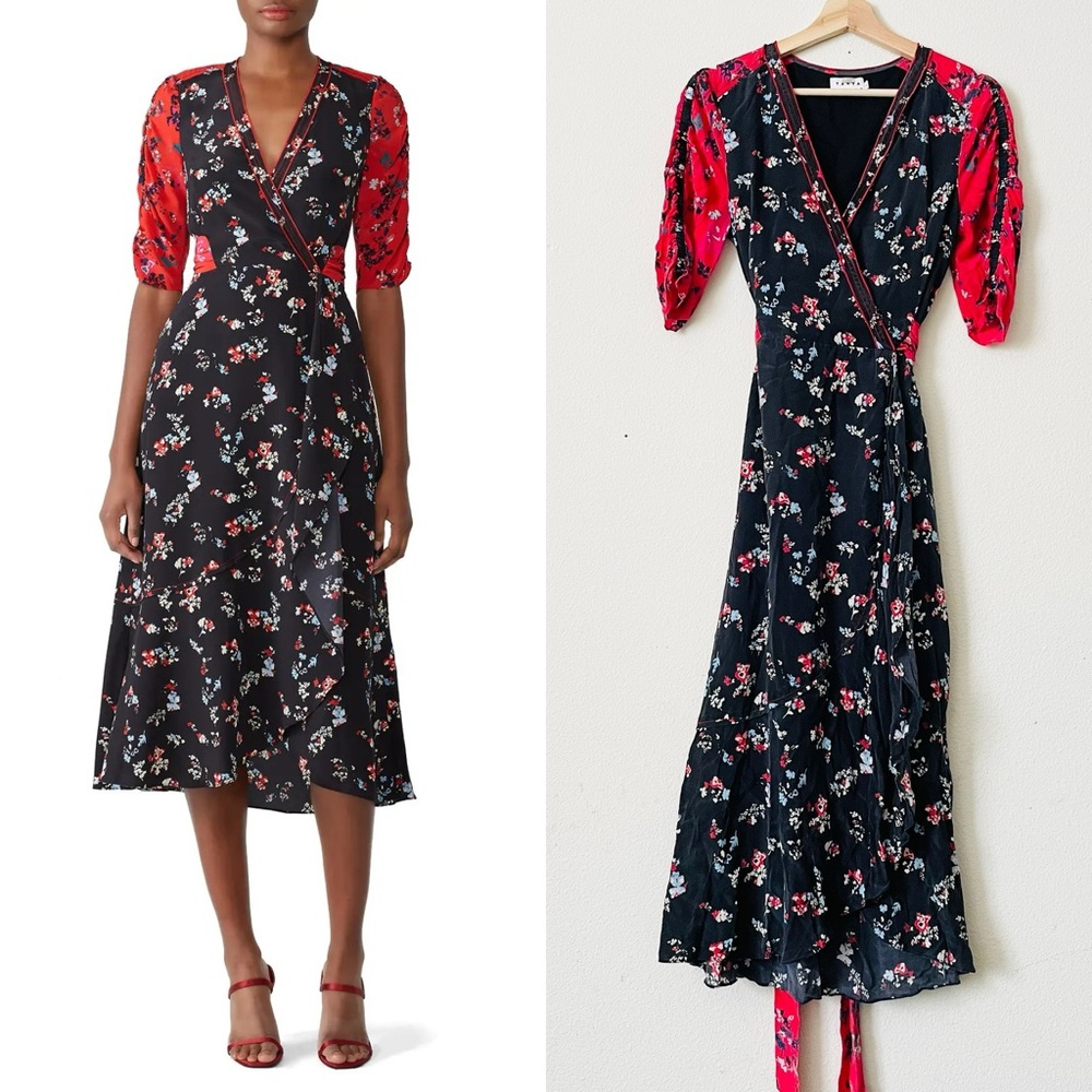 TANYA TAYLOR Size 8 Floral Clusters 100% silk Blaire Dress